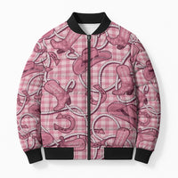 Pink Hawaii Palaka Cowboy Bomber Puffer Jacket Hawaiian Paniolo Festival Spirit LT19 Unisex Pink - Polynesian Pride
