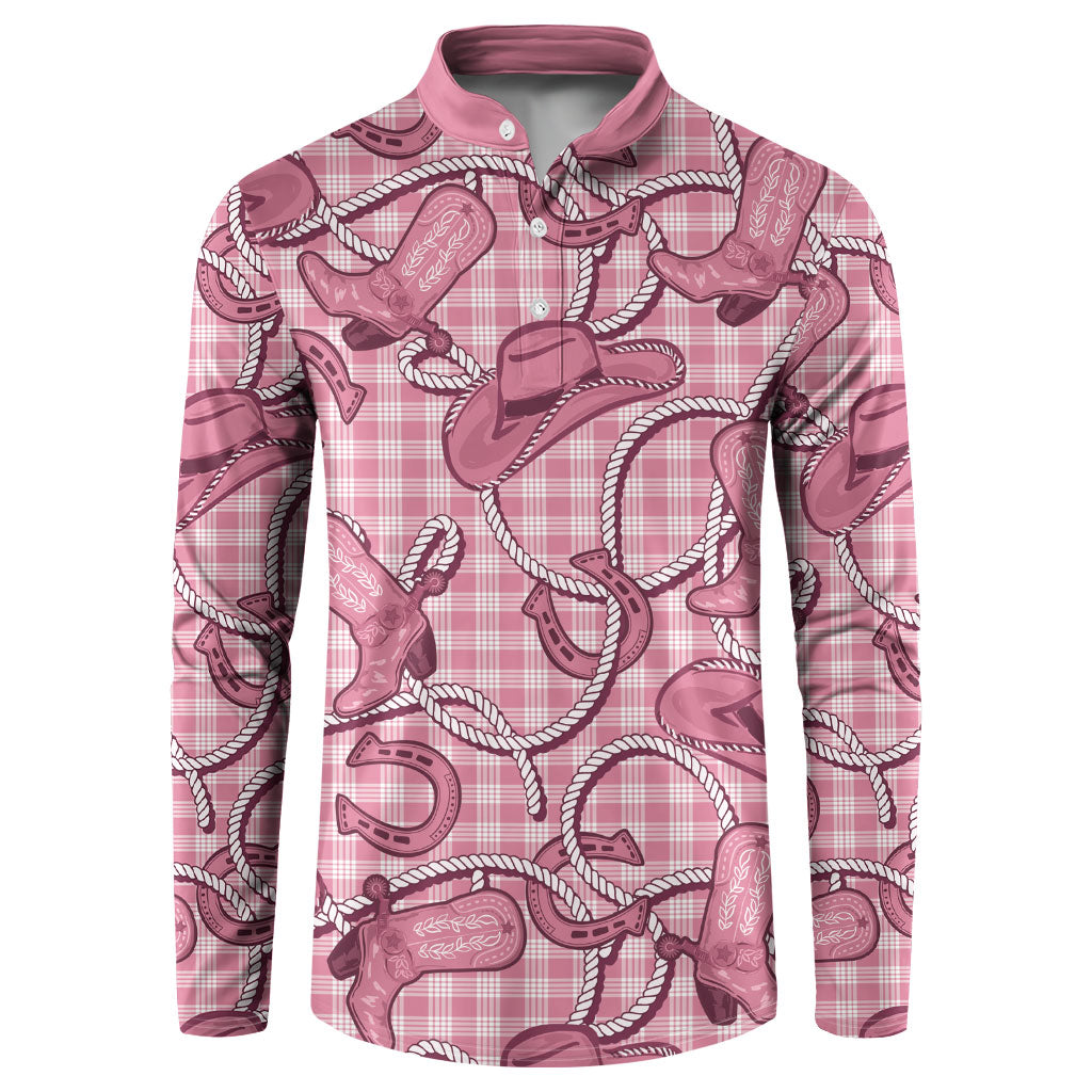 Pink Hawaii Palaka Cowboy Button Sweatshirt Hawaiian Paniolo Festival Spirit
