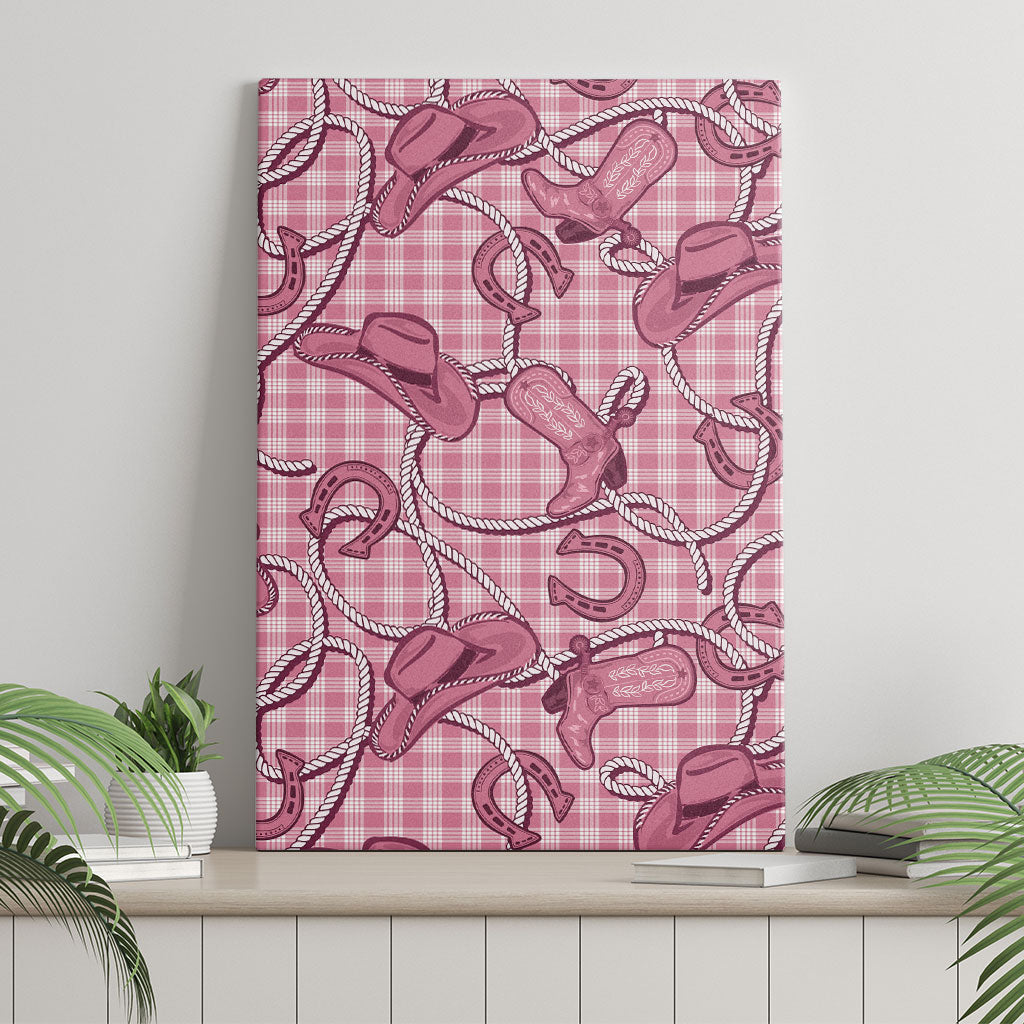 Pink Hawaii Palaka Cowboy Canvas Wall Art Hawaiian Paniolo Festival Spirit LT19 - Polynesian Pride
