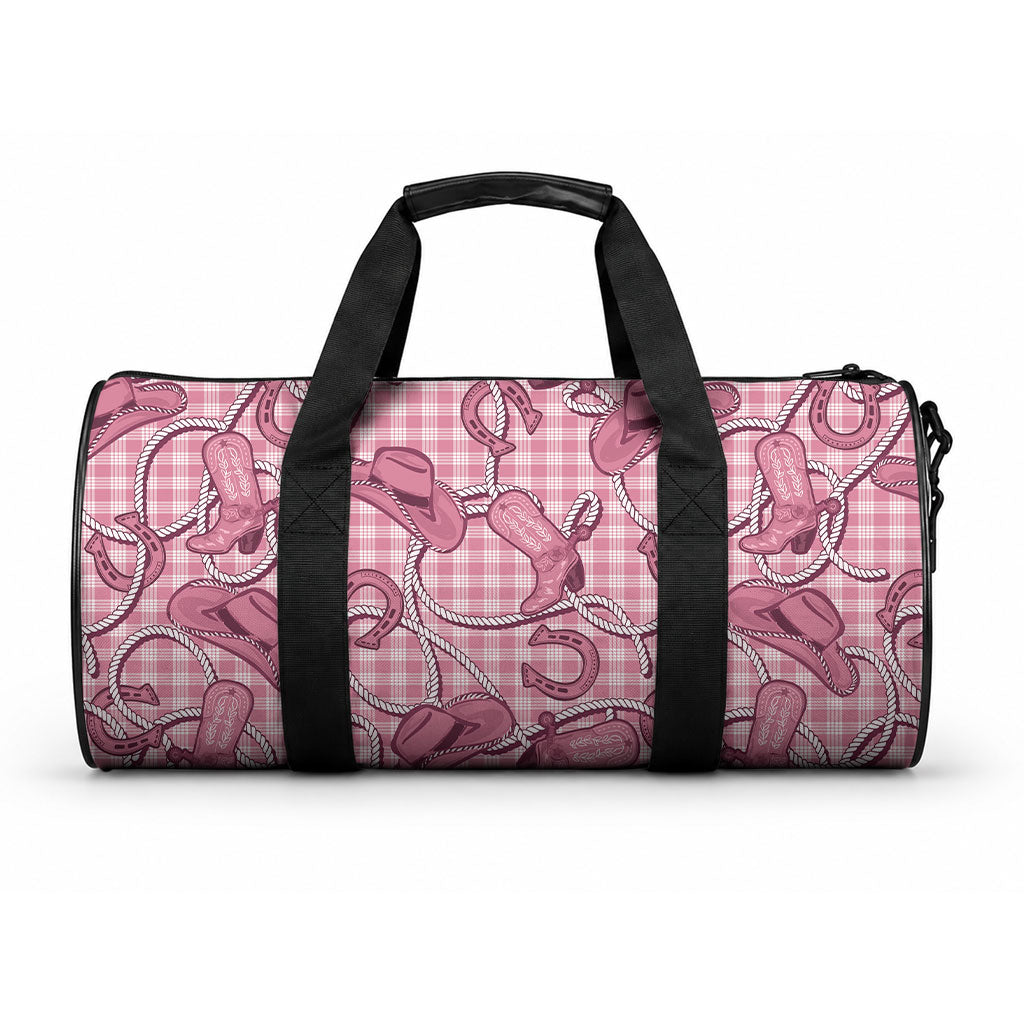 Pink Hawaii Palaka Cowboy Duffle Bag Hawaiian Paniolo Festival Spirit LT19 One size Pink - Polynesian Pride