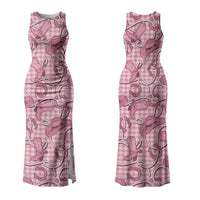 Pink Hawaii Palaka Cowboy Family Matching Tank Maxi Dress and Hawaiian Shirt Hawaiian Paniolo Festival Spirit LT19 Mom's Dress Pink - Polynesian Pride