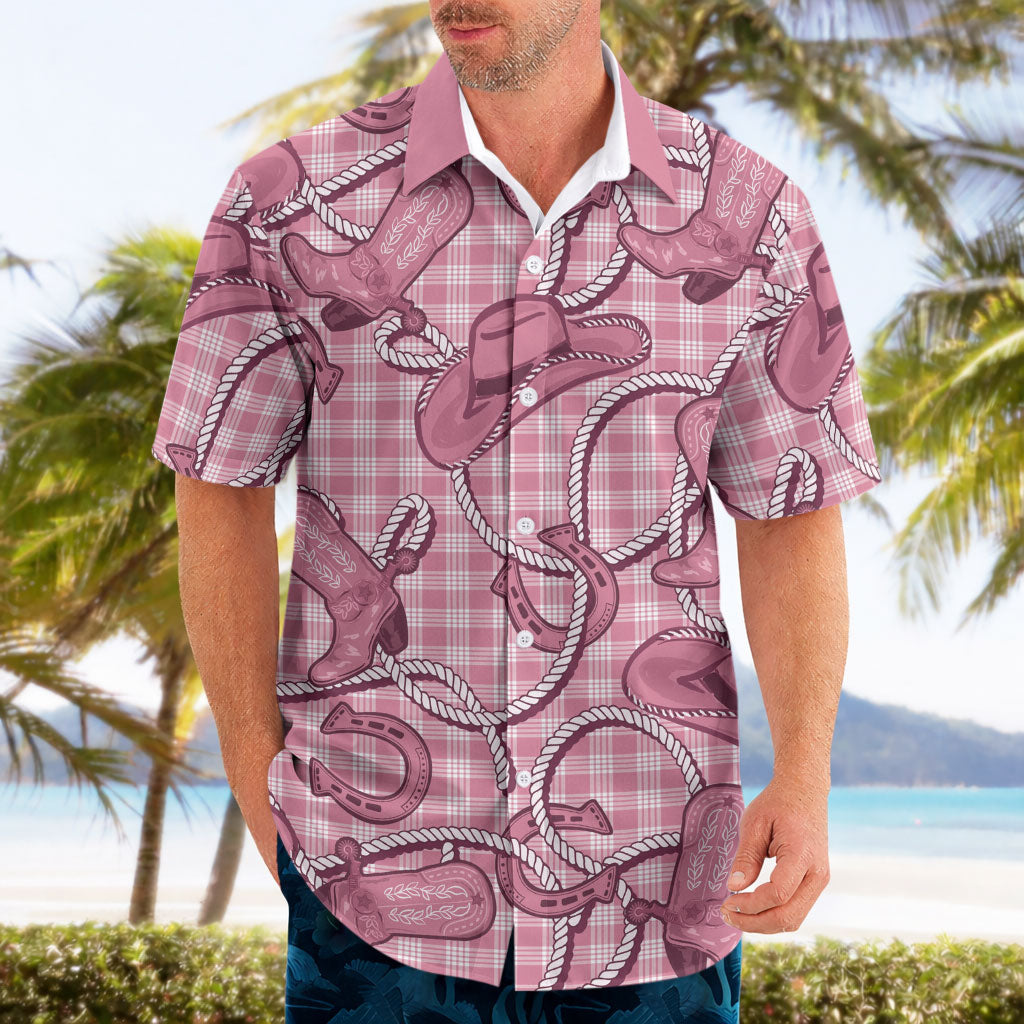 Pink Hawaii Palaka Cowboy Hawaiian Shirt Hawaiian Paniolo Festival Spirit LT19 - Polynesian Pride