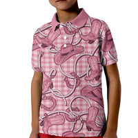 Pink Hawaii Palaka Cowboy Kid Polo Shirt Hawaiian Paniolo Festival Spirit LT19 Kid Pink - Polynesian Pride