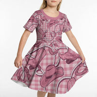 Pink Hawaii Palaka Cowboy Kid Short Sleeve Dress Hawaiian Paniolo Festival Spirit LT19 - Polynesian Pride