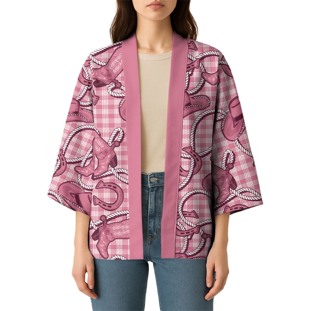 Pink Hawaii Palaka Cowboy Kimono Hawaiian Paniolo Festival Spirit LT19 - Polynesian Pride