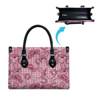 Pink Hawaii Palaka Cowboy Leather Bag Hawaiian Paniolo Festival Spirit LT19 - Polynesian Pride