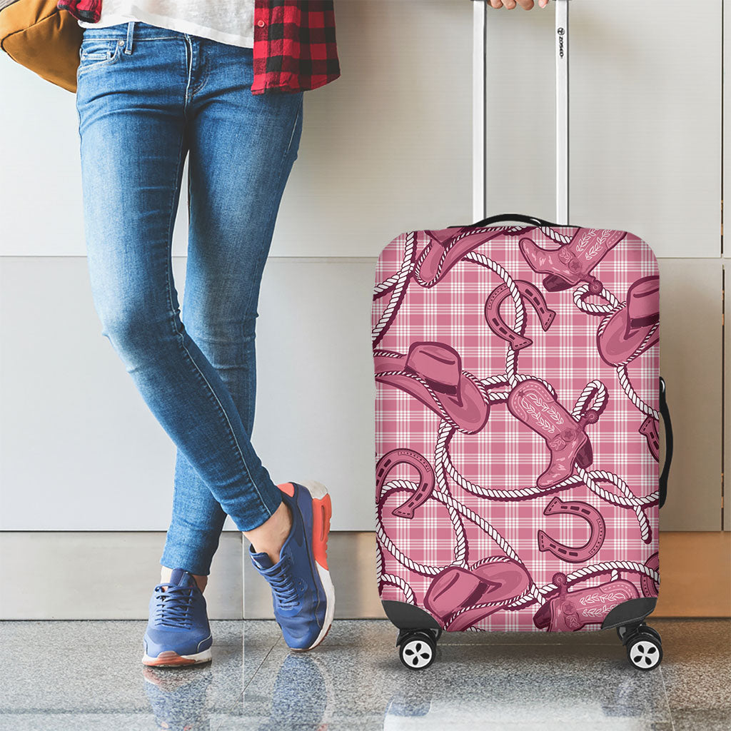 Pink Hawaii Palaka Cowboy Luggage Cover Hawaiian Paniolo Festival Spirit LT19 - Polynesian Pride