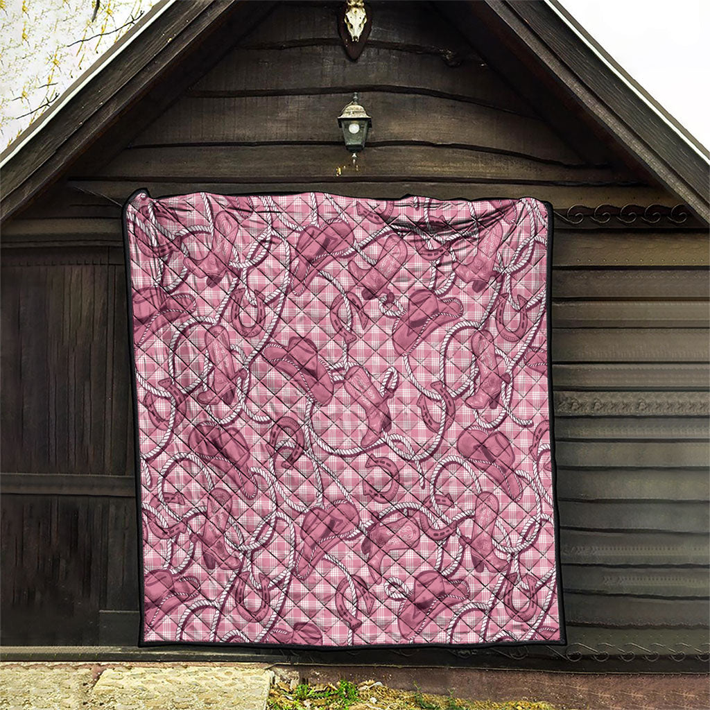 Pink Hawaii Palaka Cowboy Quilt Hawaiian Paniolo Festival Spirit LT19 - Polynesian Pride