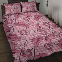 Pink Hawaii Palaka Cowboy Quilt Bed Set Hawaiian Paniolo Festival Spirit LT19 Pink - Polynesian Pride
