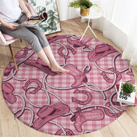 Pink Hawaii Palaka Cowboy Round Carpet Hawaiian Paniolo Festival Spirit LT19 - Polynesian Pride