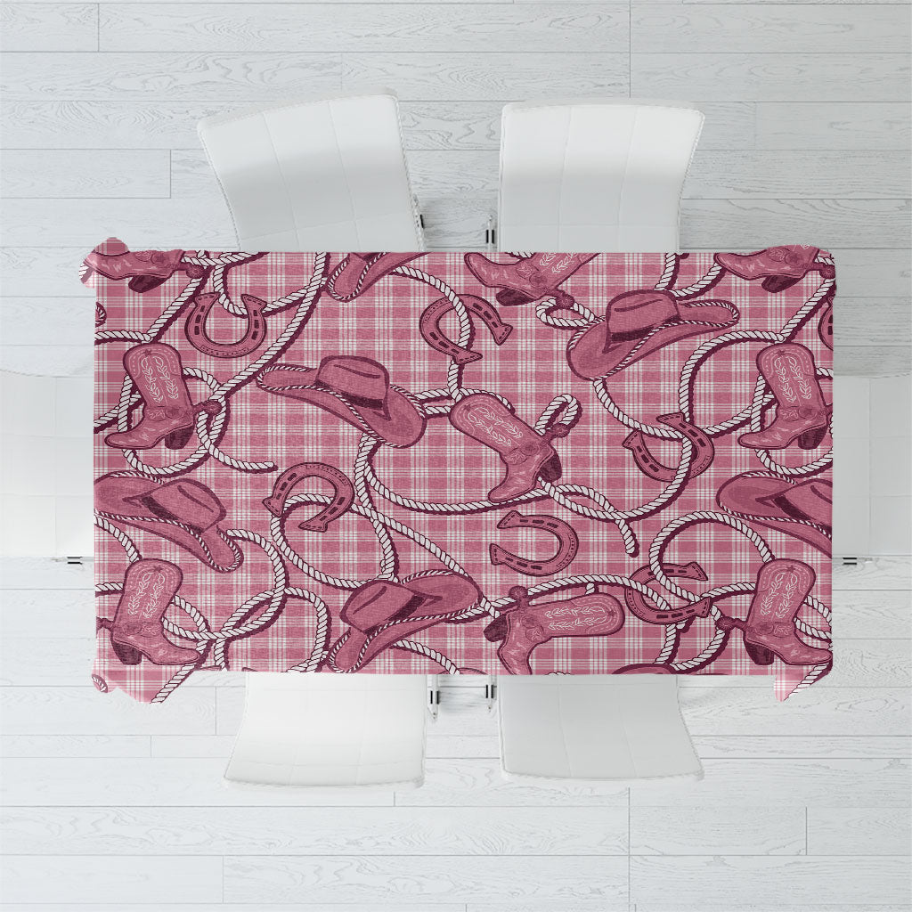 Pink Hawaii Palaka Cowboy Tablecloth Hawaiian Paniolo Festival Spirit