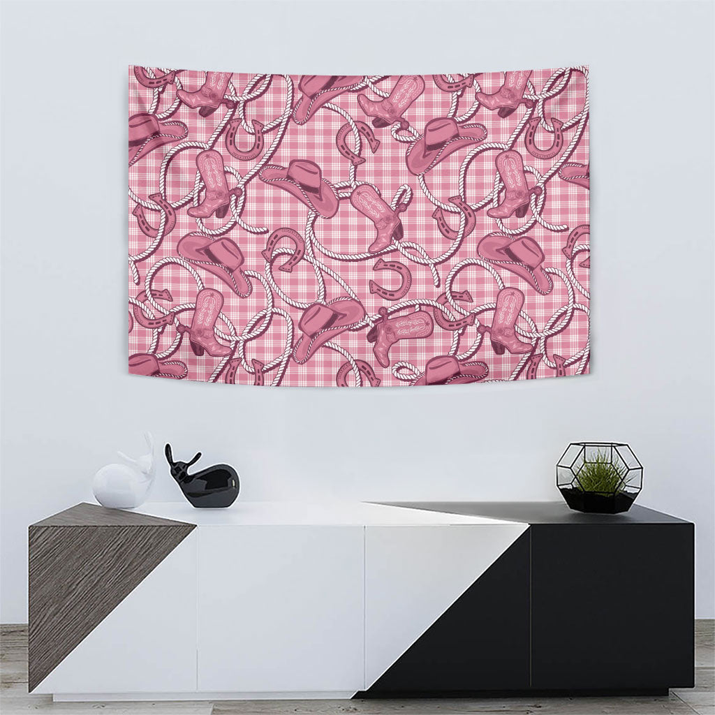 Pink Hawaii Palaka Cowboy Tapestry Hawaiian Paniolo Festival Spirit LT19 - Polynesian Pride