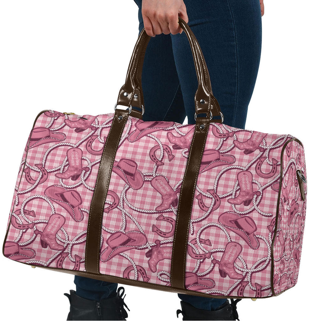 Pink Hawaii Palaka Cowboy Travel Bag Hawaiian Paniolo Festival Spirit LT19 - Polynesian Pride
