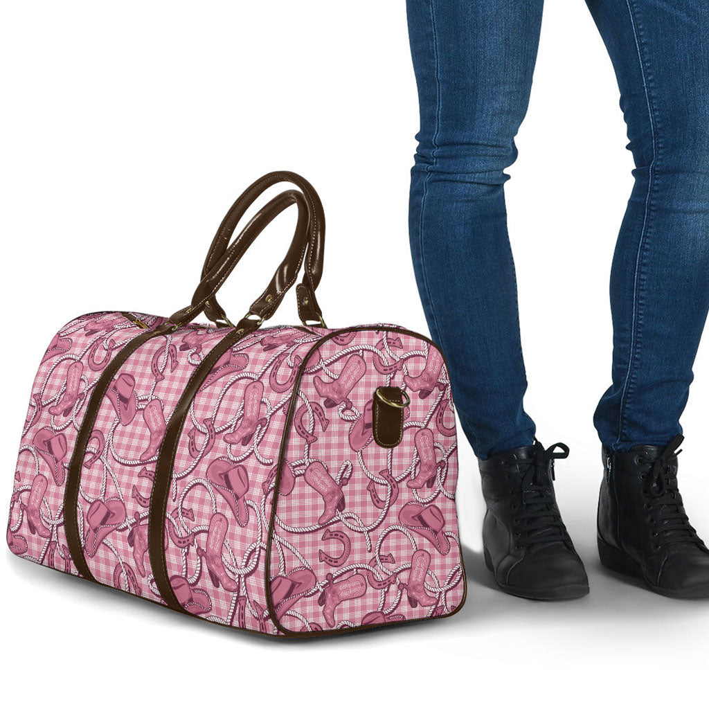 Pink Hawaii Palaka Cowboy Travel Bag Hawaiian Paniolo Festival Spirit LT19 - Polynesian Pride