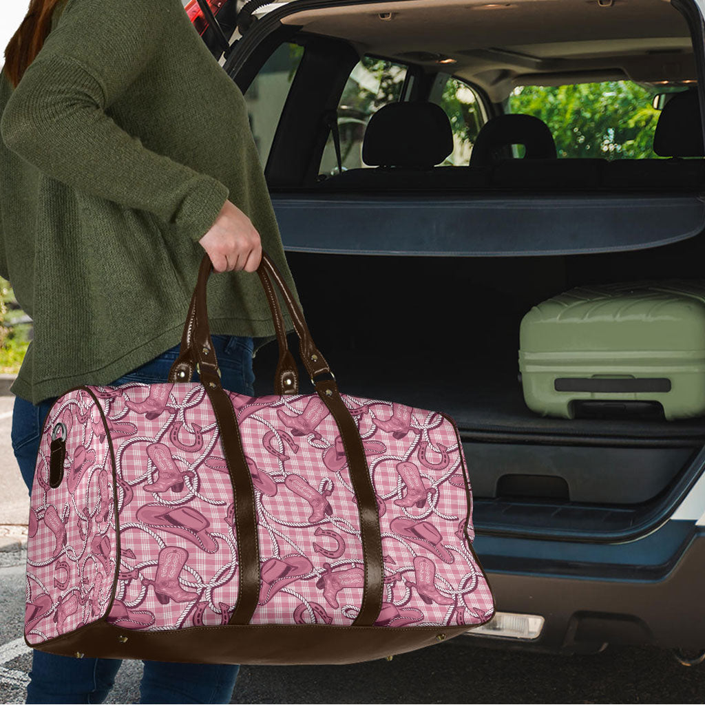 Pink Hawaii Palaka Cowboy Travel Bag Hawaiian Paniolo Festival Spirit LT19 - Polynesian Pride