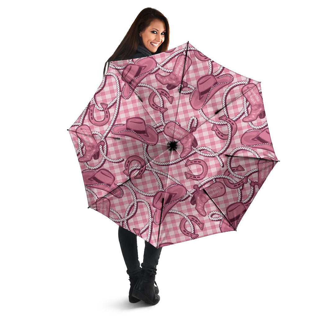 Pink Hawaii Palaka Cowboy Umbrella Hawaiian Paniolo Festival Spirit LT19 - Polynesian Pride