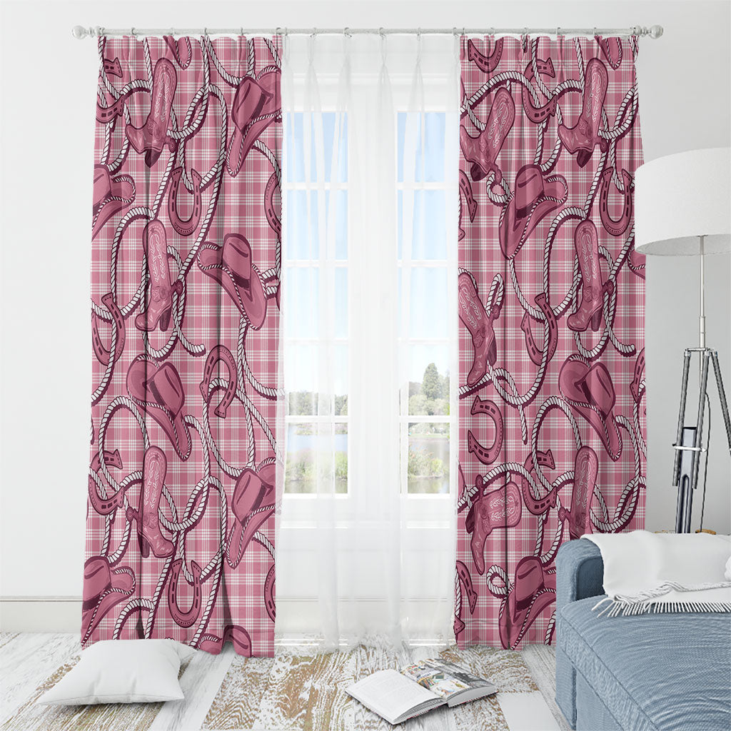 Pink Hawaii Palaka Cowboy Window Curtain Hawaiian Paniolo Festival Spirit LT19 - Polynesian Pride