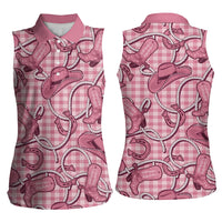 Pink Hawaii Palaka Cowboy Women Sleeveless Polo Shirt Hawaiian Paniolo Festival Spirit LT19 - Polynesian Pride
