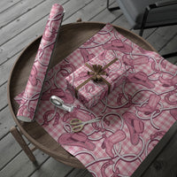 Pink Hawaii Palaka Cowboy Wrapping Paper Hawaiian Paniolo Festival Spirit LT19 - Polynesian Pride