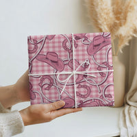 Pink Hawaii Palaka Cowboy Wrapping Paper Hawaiian Paniolo Festival Spirit LT19 - Polynesian Pride