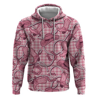 Pink Hawaii Palaka Cowboy Zip Hoodie Hawaiian Paniolo Festival Spirit LT19 Pullover Hoodie Pink - Polynesian Pride