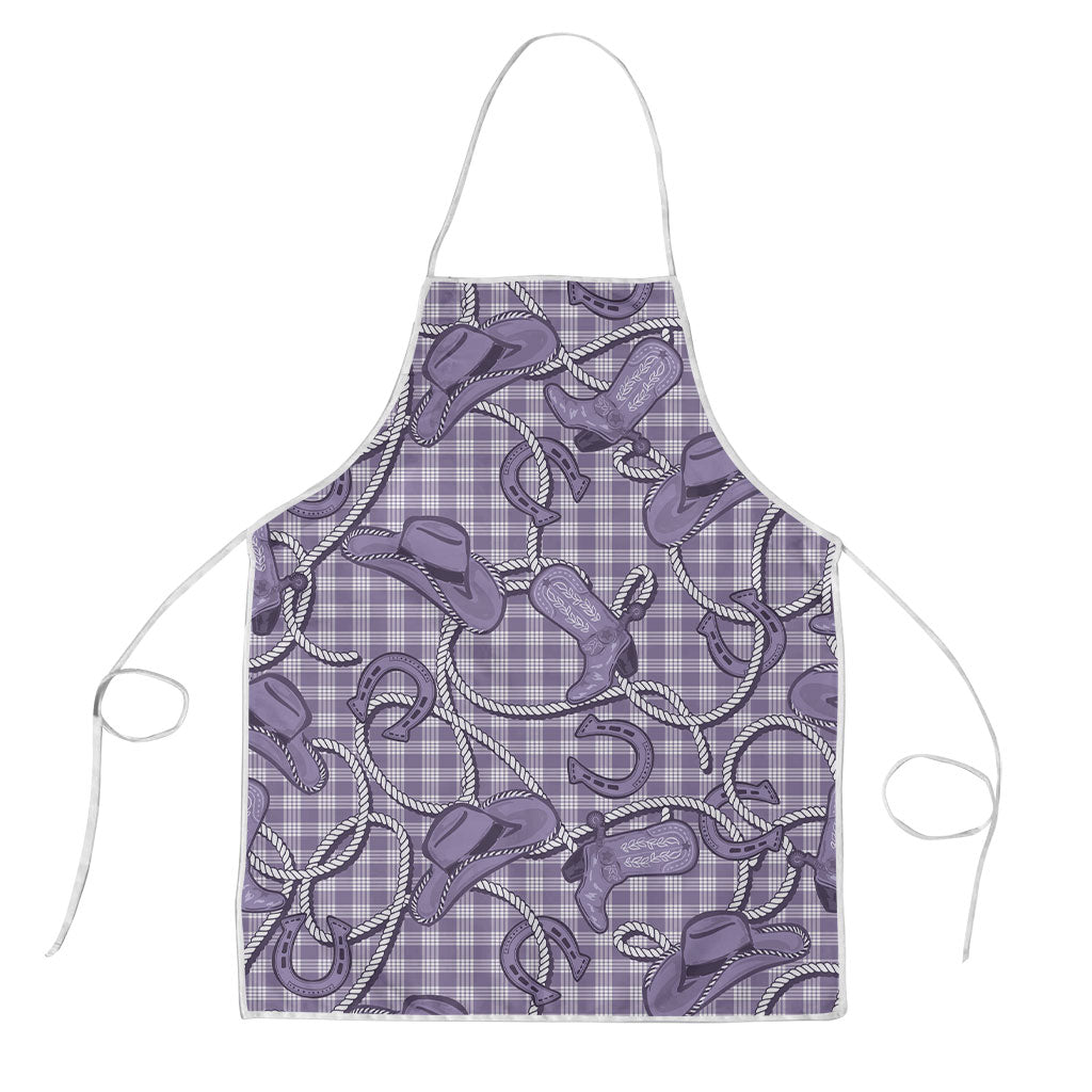 Purple Hawaii Palaka Cowboy Apron Hawaiian Paniolo Festival Spirit LT19 Purple - Polynesian Pride