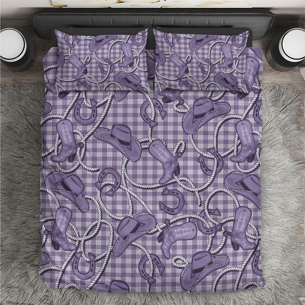 Purple Hawaii Palaka Cowboy Bedding Set Hawaiian Paniolo Festival Spirit LT19 Purple - Polynesian Pride