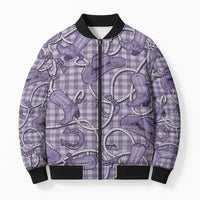 Purple Hawaii Palaka Cowboy Bomber Puffer Jacket Hawaiian Paniolo Festival Spirit LT19 Unisex Purple - Polynesian Pride
