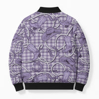 Purple Hawaii Palaka Cowboy Bomber Puffer Jacket Hawaiian Paniolo Festival Spirit LT19 - Polynesian Pride