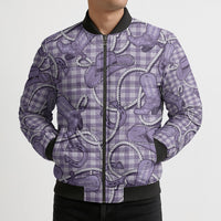 Purple Hawaii Palaka Cowboy Bomber Puffer Jacket Hawaiian Paniolo Festival Spirit LT19 - Polynesian Pride