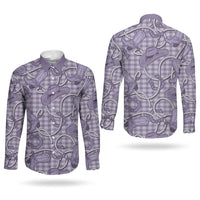 Purple Hawaii Palaka Cowboy Couples Matching Mermaid Dress and Long Sleeve Button Shirt Hawaiian Paniolo Festival Spirit LT19 - Polynesian Pride
