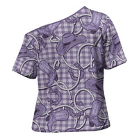 Purple Hawaii Palaka Cowboy Cross Shoulder Shirt Hawaiian Paniolo Festival Spirit LT19 - Polynesian Pride