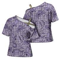 Purple Hawaii Palaka Cowboy Cross Shoulder Shirt Hawaiian Paniolo Festival Spirit LT19 - Polynesian Pride