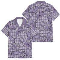 Purple Hawaii Palaka Cowboy Family Matching Off The Shoulder Long Sleeve Dress and Hawaiian Shirt Hawaiian Paniolo Festival Spirit LT19 Dad's Shirt - Short Sleeve Purple - Polynesian Pride