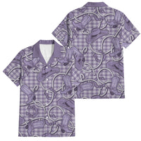 Purple Hawaii Palaka Cowboy Family Matching Summer Maxi Dress and Hawaiian Shirt Hawaiian Paniolo Festival Spirit LT19 Dad's Shirt - Short Sleeve Purple - Polynesian Pride