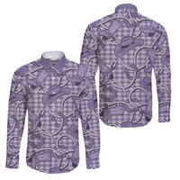 Purple Hawaii Palaka Cowboy Family Matching Summer Maxi Dress and Hawaiian Shirt Hawaiian Paniolo Festival Spirit LT19 Dad's Shirt - Long Sleeve Purple - Polynesian Pride