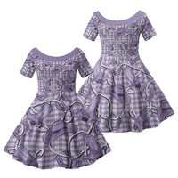 Purple Hawaii Palaka Cowboy Family Matching Summer Maxi Dress and Hawaiian Shirt Hawaiian Paniolo Festival Spirit LT19 Daughter's Dress Purple - Polynesian Pride