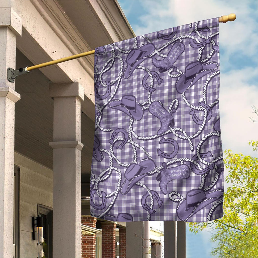 Purple Hawaii Palaka Cowboy Garden Flag Hawaiian Paniolo Festival Spirit LT19 House Flag Purple - Polynesian Pride