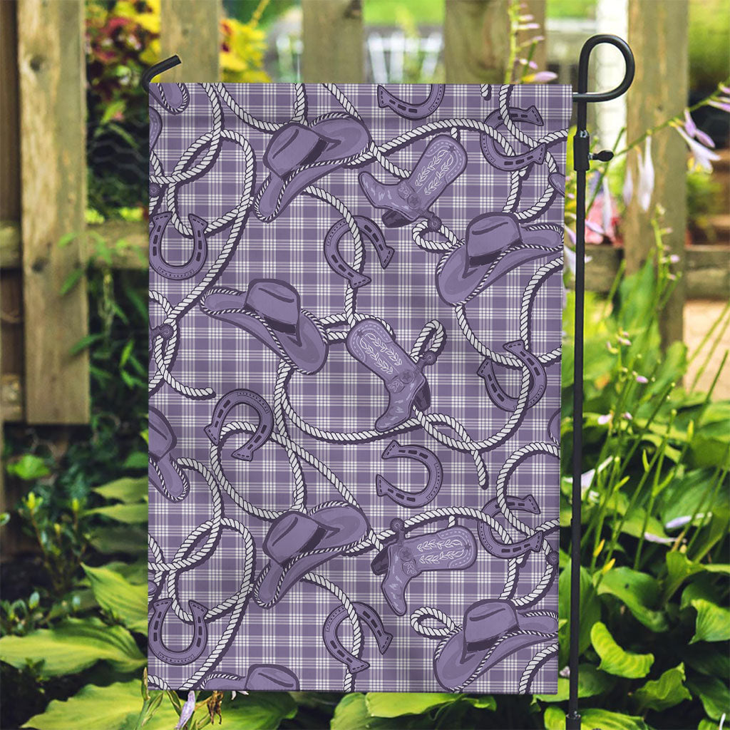 Purple Hawaii Palaka Cowboy Garden Flag Hawaiian Paniolo Festival Spirit LT19 Garden Flag Purple - Polynesian Pride