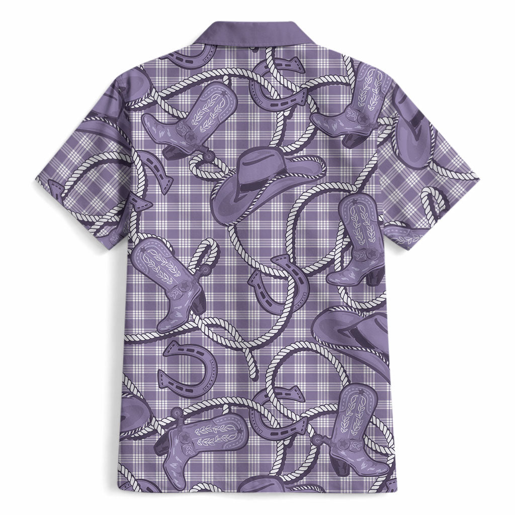 Purple Hawaii Palaka Cowboy Hawaiian Shirt Hawaiian Paniolo Festival Spirit LT19 - Polynesian Pride