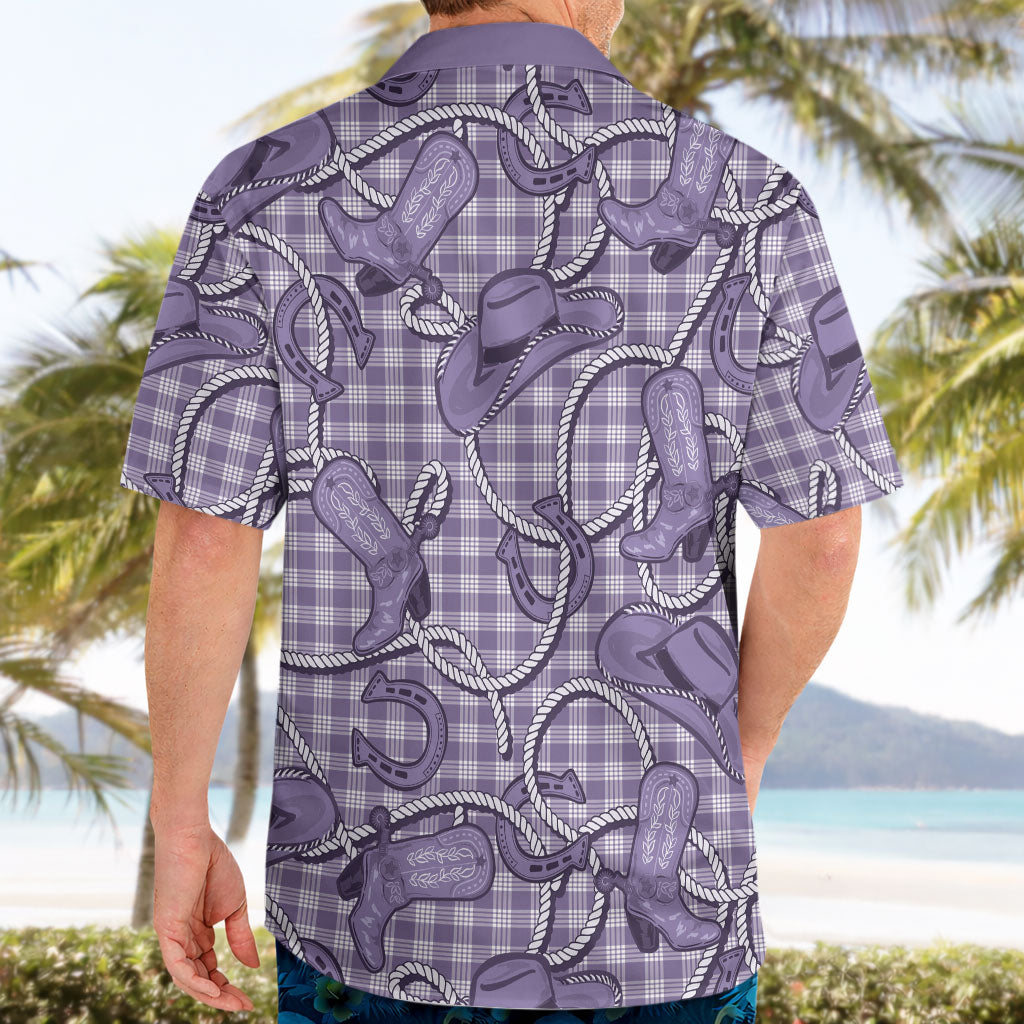 Purple Hawaii Palaka Cowboy Hawaiian Shirt Hawaiian Paniolo Festival Spirit LT19 - Polynesian Pride