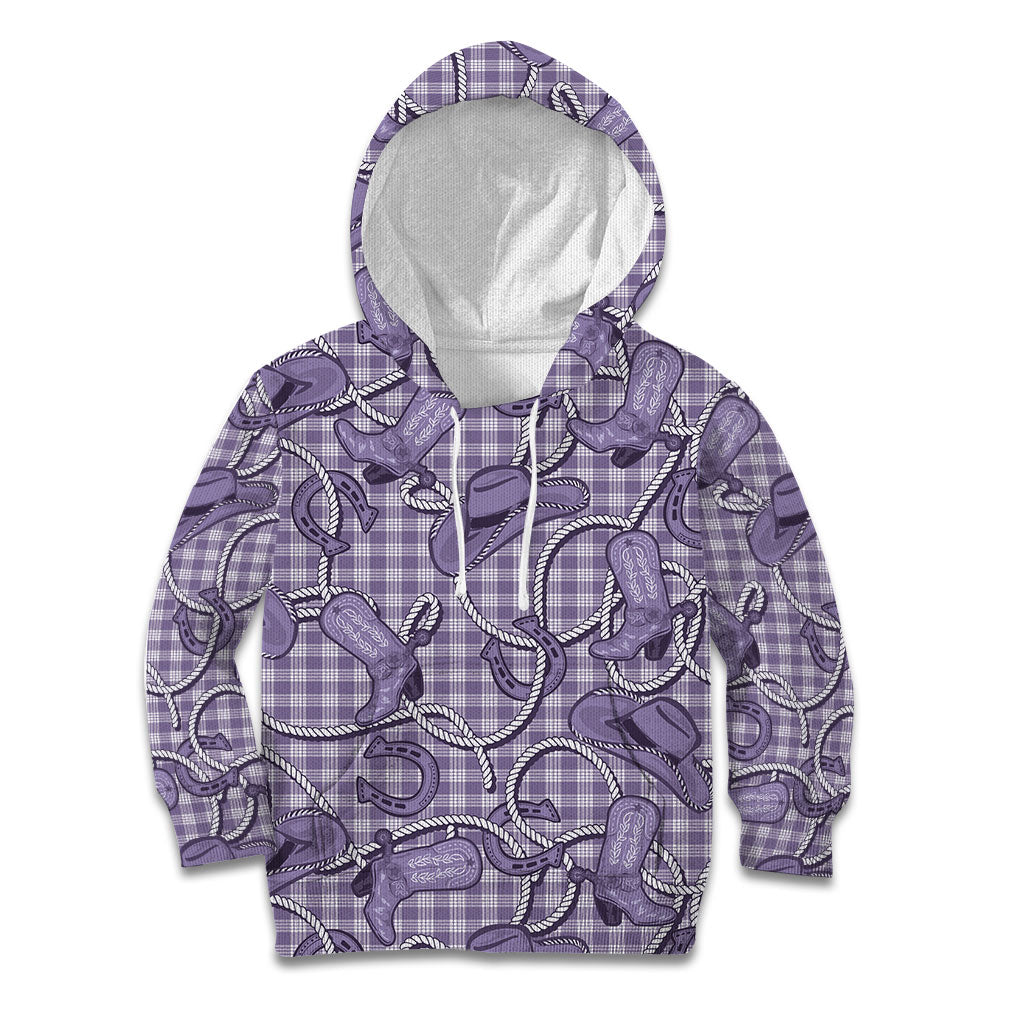 Purple Hawaii Palaka Cowboy Kid Hoodie Hawaiian Paniolo Festival Spirit