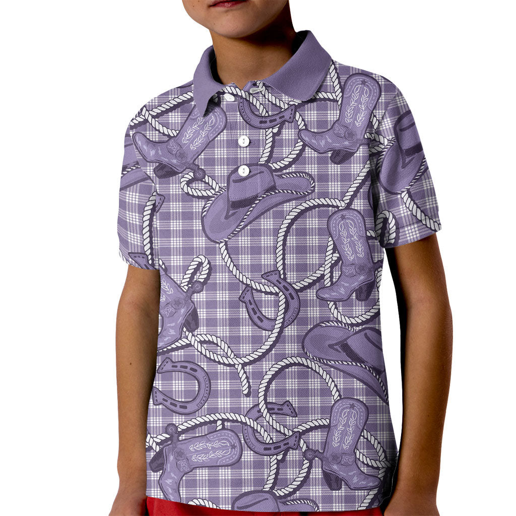 Purple Hawaii Palaka Cowboy Kid Polo Shirt Hawaiian Paniolo Festival Spirit