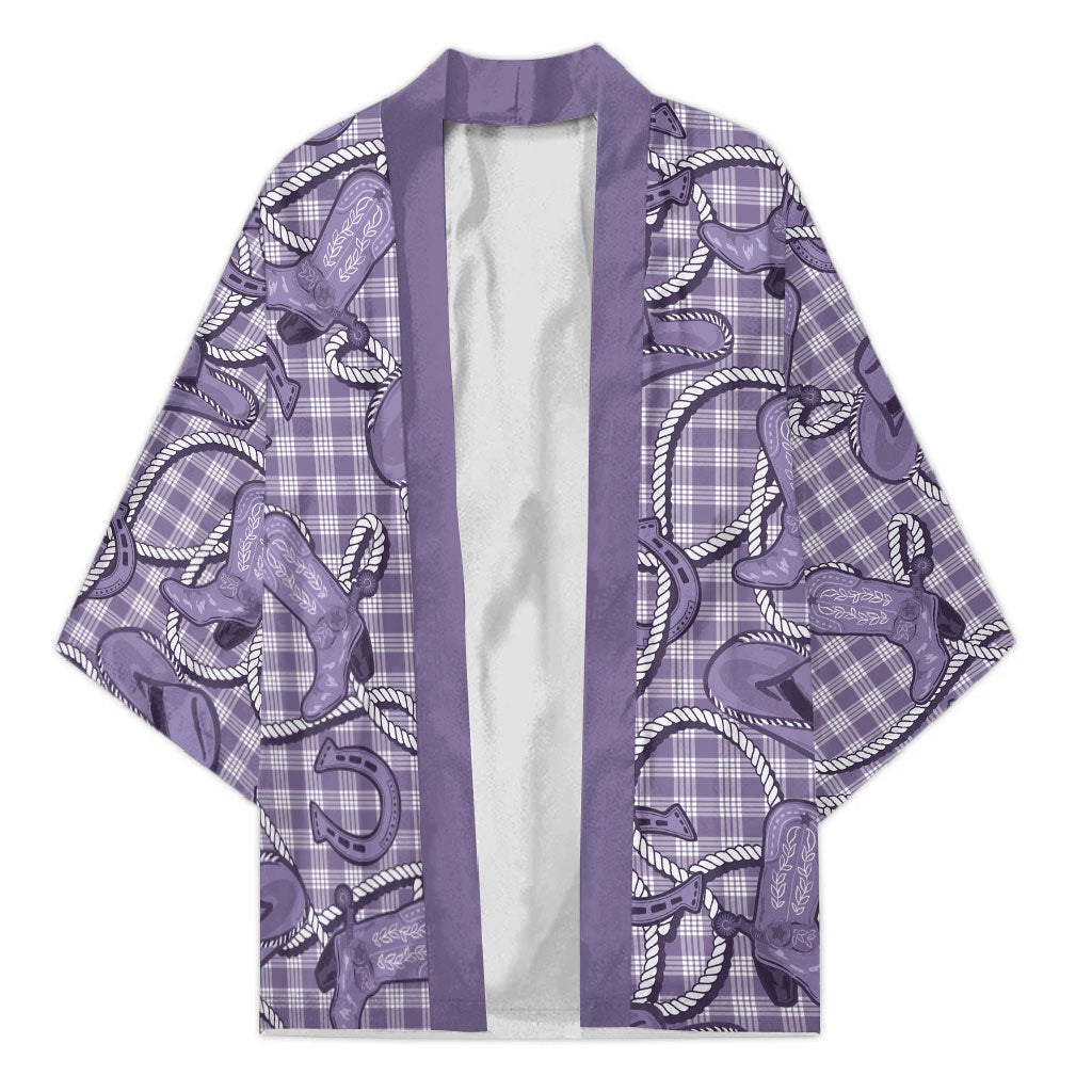 Purple Hawaii Palaka Cowboy Kimono Hawaiian Paniolo Festival Spirit LT19 Unisex Purple - Polynesian Pride