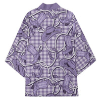 Purple Hawaii Palaka Cowboy Kimono Hawaiian Paniolo Festival Spirit LT19 - Polynesian Pride