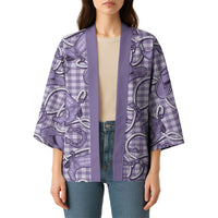 Purple Hawaii Palaka Cowboy Kimono Hawaiian Paniolo Festival Spirit LT19 - Polynesian Pride