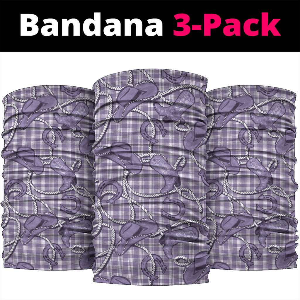 Purple Hawaii Palaka Cowboy Neck Gaiter Hawaiian Paniolo Festival Spirit LT19 package One Size: 25*50cm Purple - Polynesian Pride