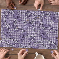 Purple Hawaii Palaka Cowboy Puzzle Hawaiian Paniolo Festival Spirit LT19 - Polynesian Pride