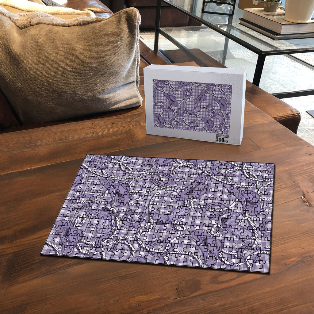 Purple Hawaii Palaka Cowboy Puzzle Hawaiian Paniolo Festival Spirit LT19 - Polynesian Pride