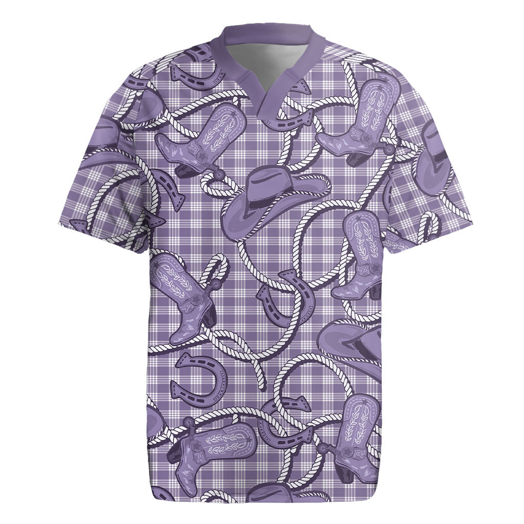Purple Hawaii Palaka Cowboy Rugby Jersey Hawaiian Paniolo Festival Spirit LT19 Purple - Polynesian Pride